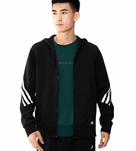Bluza Adidas 3-Stripes z kapturem czarna
