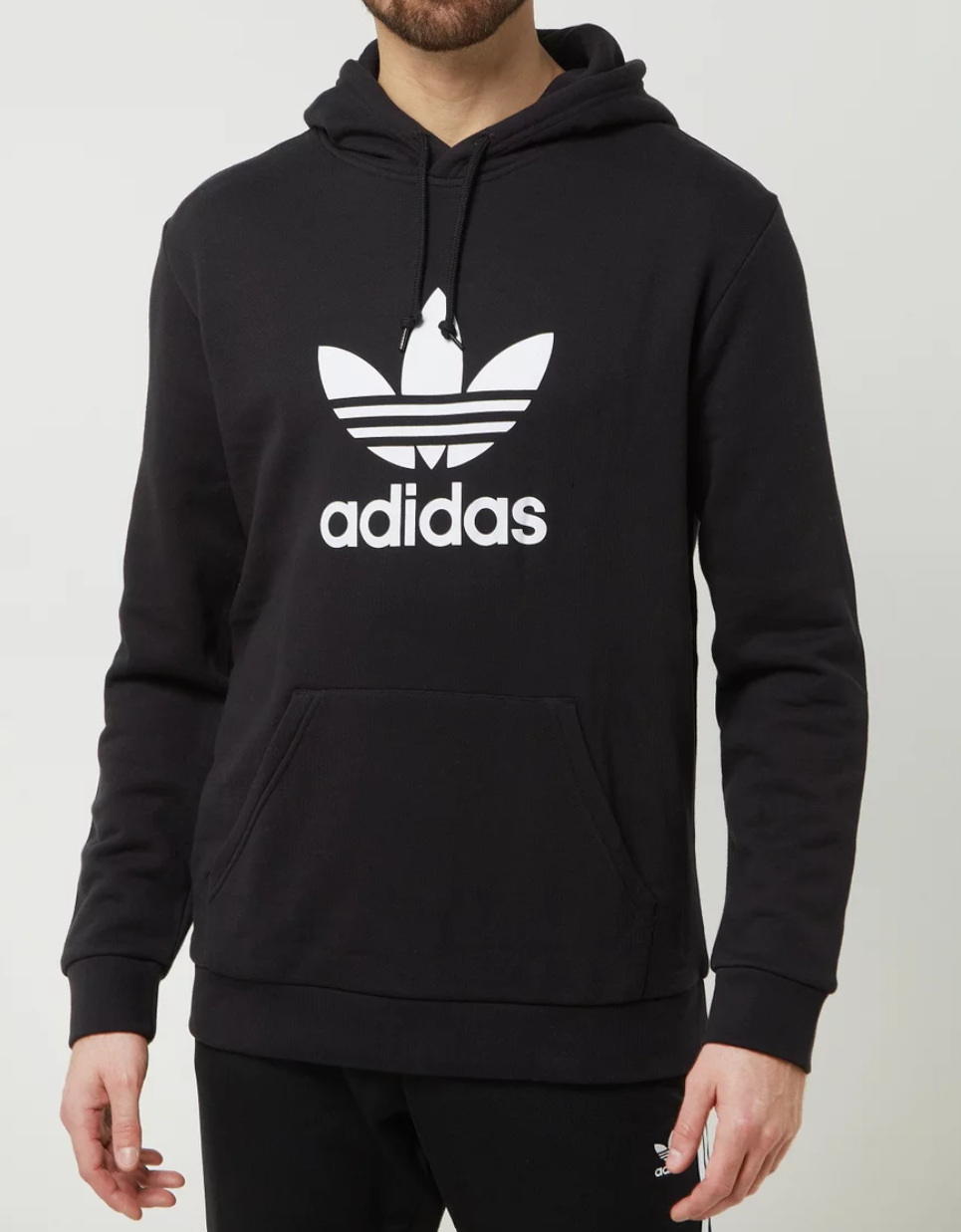 Bluza Adidas Trefoil Hoodie z kapturem czarna - obrazek 3