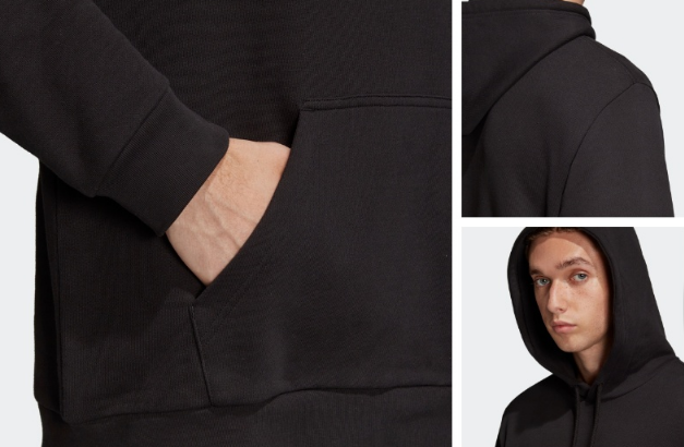 Bluza Adidas Trefoil Hoodie z kapturem czarna - obrazek 4