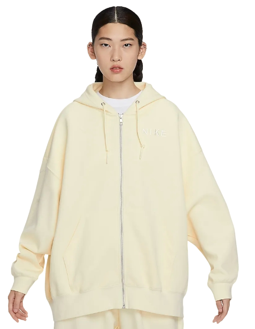 Bluza damska Nike Logo rozpinana kremowa - obrazek 2