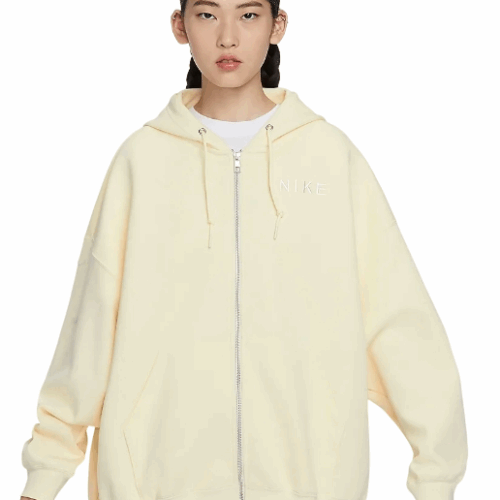 Bluza damska Nike Logo rozpinana kremowa