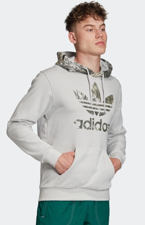 Bluza Adidas Camo Block z kapturem szara - obrazek 2