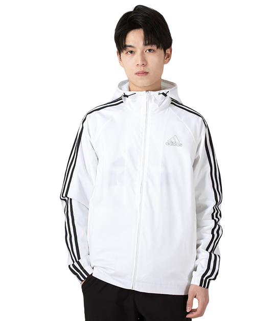 Kurtka wiatrówka Adidas Essentials z kapturem biała