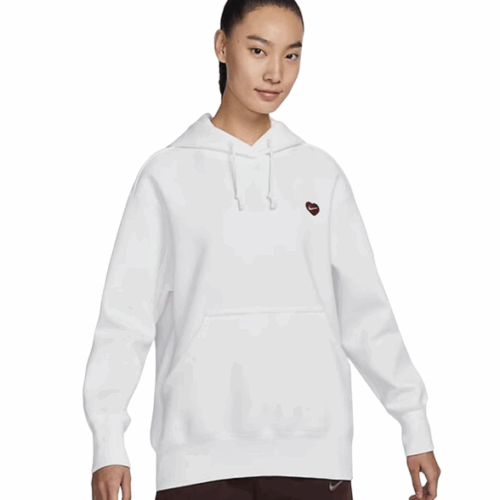 Bluza damska Nike Heart Swoosh kaptur biała