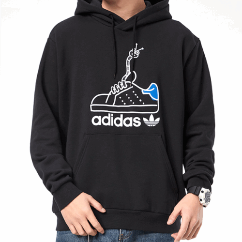 Bluza adidas z kapturem Orginals Worm Print czarna