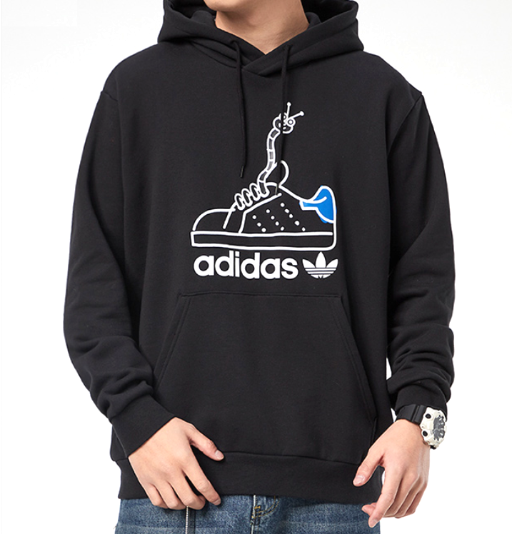 Bluza adidas z kapturem Orginals Worm Print czarna