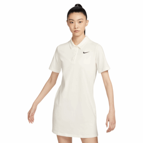 Sukienka Nike Swoosh z kołnierzykiem biała