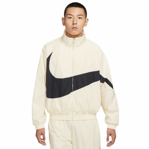Kurtka męska Nike Swoosh wiatrówka kaptur beżowa