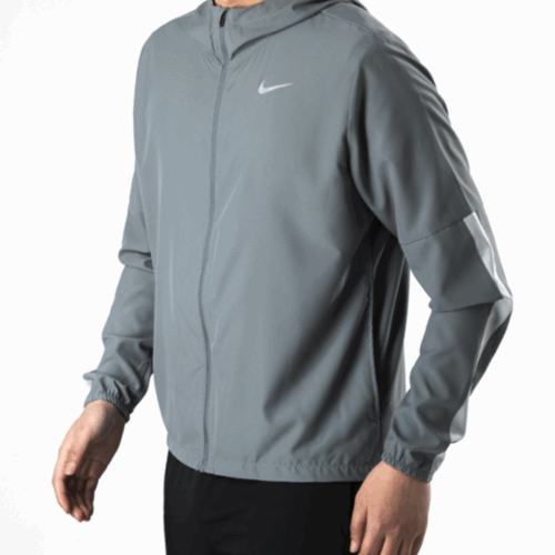 Kurtka Nike Run Striped Woven Wiatrówka z kapturem szara