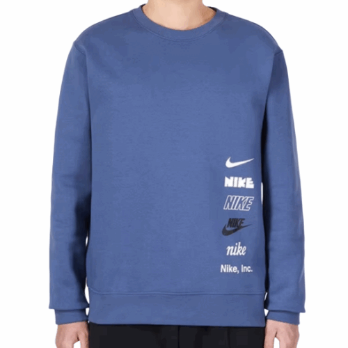 Bluza męska Nike Club+ bawełna niebieska