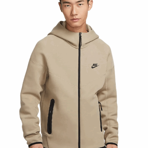 Bluza męska Nike TCH FLC kaptur brązowa