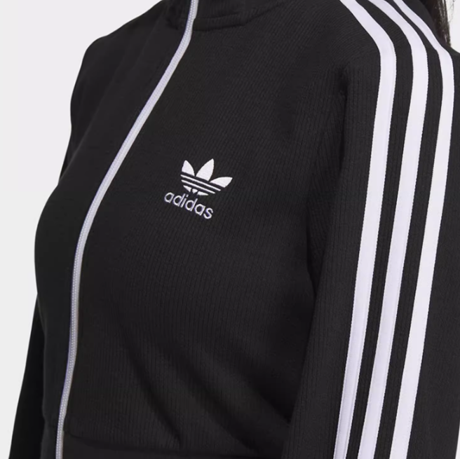 Bluza damska Adidas rozpinana logo czarna - obrazek 4