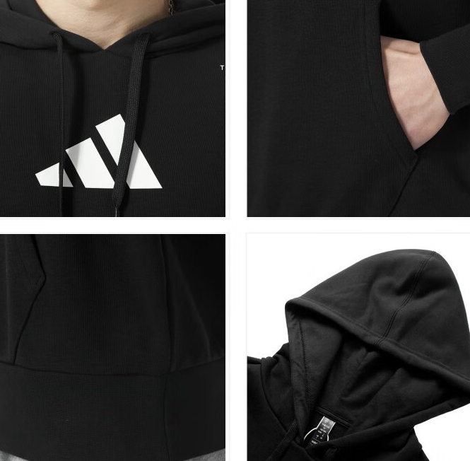 Bluza męska Adidas All-Gym z kapturem czarna - obrazek 4