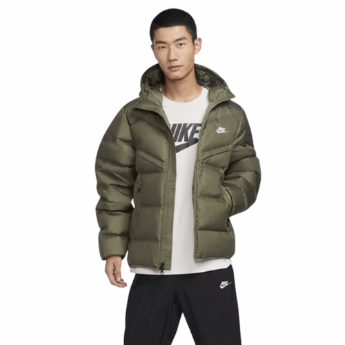 Kurtka męska Nike Therma-FIT kaptur zielona