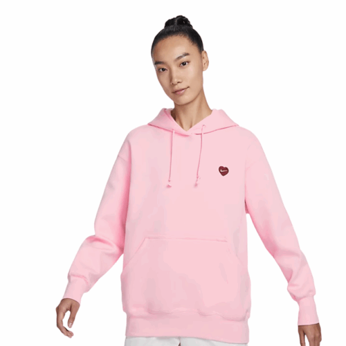 Bluza damska Nike Heart Swoosh kaptur pink