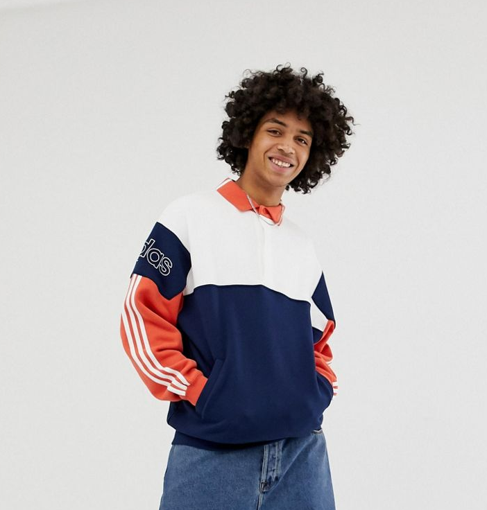 Bluza Adidas Rugby With Three Stripes kolorowa - obrazek 2