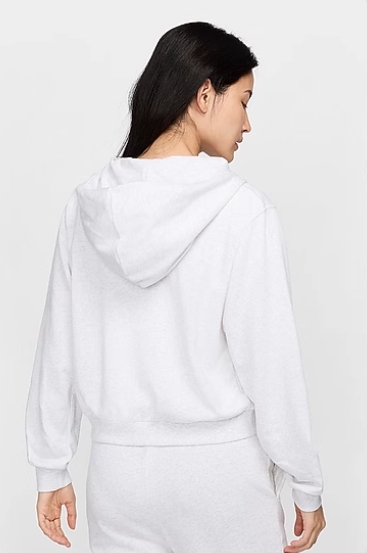 Bluza damska Nike French Terry rozpinana biała - obrazek 2