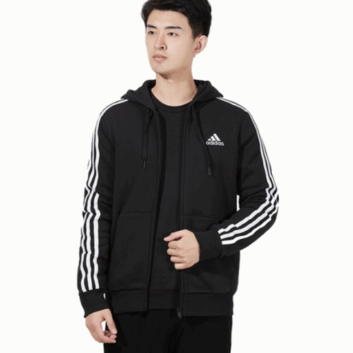 Bluza Adidas 3-STRIPES z kapturem czarna