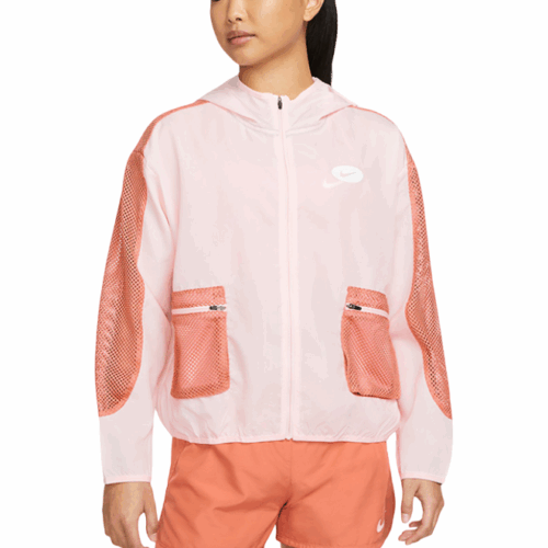 Kurtka damska Nike Sportswear oddychająca z kapturem różowa