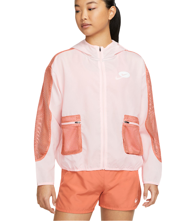 Kurtka damska Nike Sportswear oddychająca z kapturem różowa