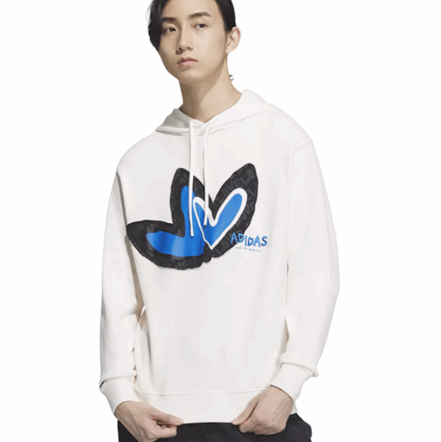 Bluza unisex Adidas V-Day kaptur biała