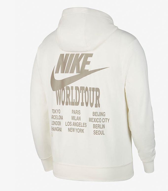 Bluza Nike Sportswear Worldtour z kapturem biała - obrazek 2