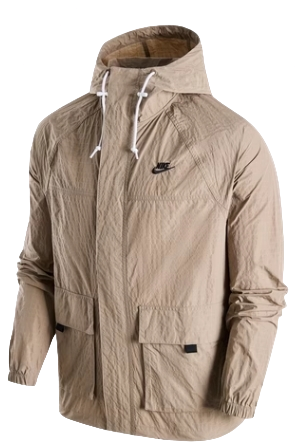 Kurtka męska Nike Club z kapturem kreszowa beżowa