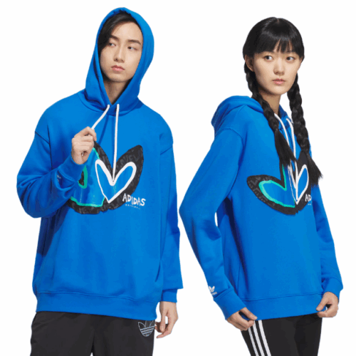 Bluza unisex Adidas V-Day kaptur niebieska