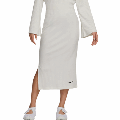 Spódnica prążkowana Nike Sportswear biała