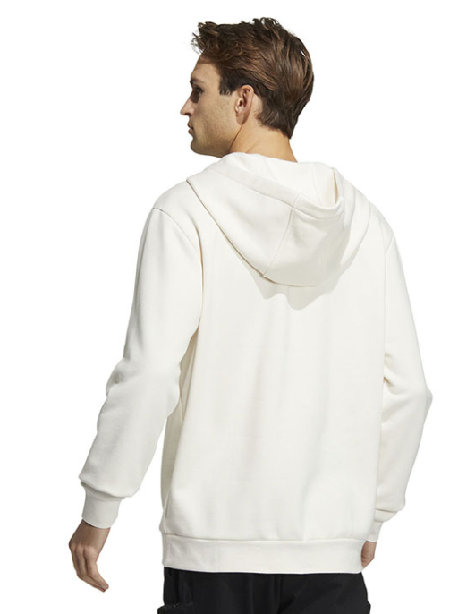 Bluza męska Adidas kangurka kaptur biała - obrazek 3