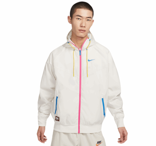 Kurtka męska Nike wiatrówka kaptur biała