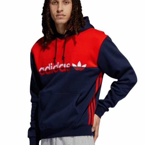 Bluza męska Adidas Sprt Split z kapturem granatowo-czerwona