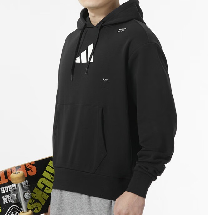 Bluza męska Adidas All-Gym z kapturem czarna - obrazek 3