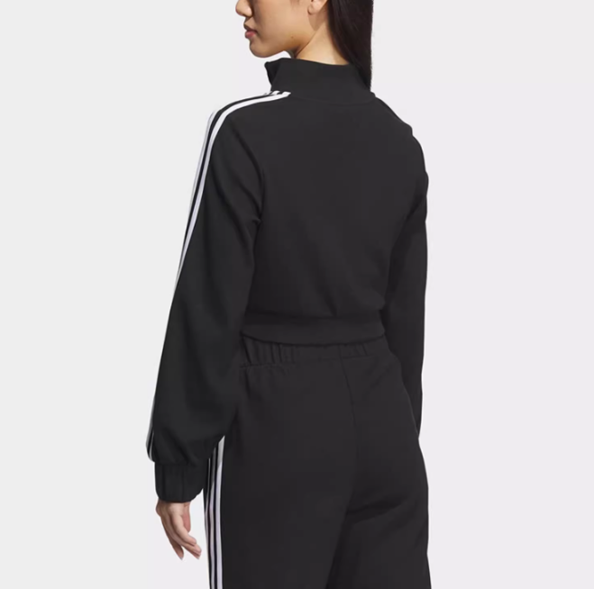 Bluza damska Adidas rozpinana logo czarna - obrazek 2