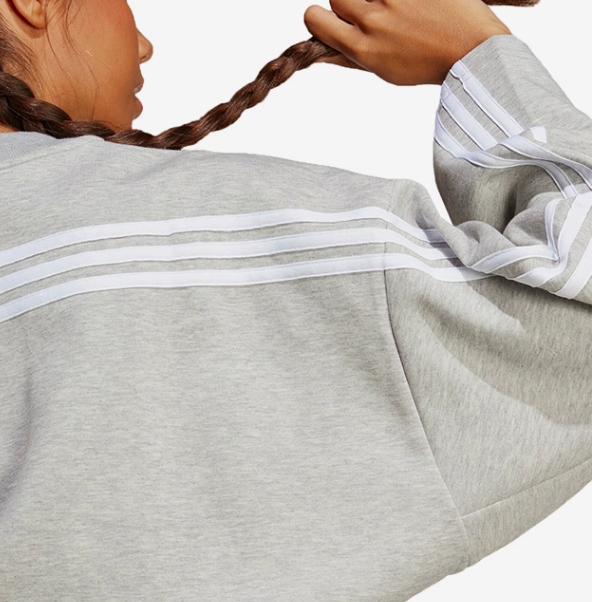 Bluza damska Adidas Future Icons krótka szara - obrazek 5