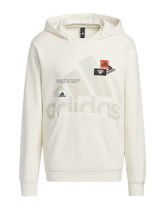 Bluza męska Adidas kangurka kaptur biała - obrazek 5