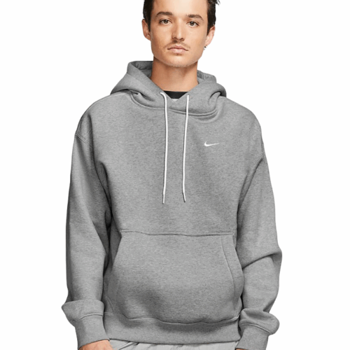 Bluza Nike dzianinowa z kapturem solo swoosh szara