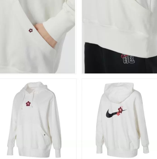 Bluza damska Nike NSW VDAY kaptur biała - obrazek 5