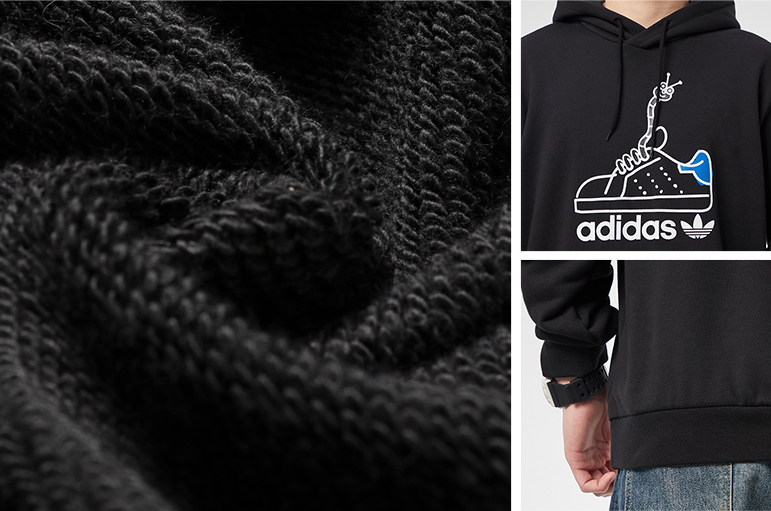 Bluza adidas z kapturem Orginals Worm Print czarna - obrazek 6