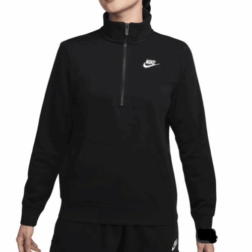 Bluza damska Nike Club Fleece rozpinana czarna