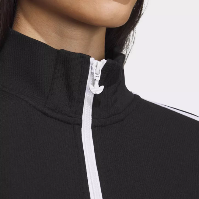 Bluza damska Adidas rozpinana logo czarna - obrazek 3