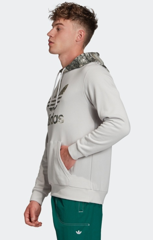 Bluza Adidas Camo Block z kapturem szara - obrazek 3