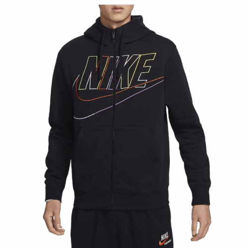 Bluza męska Nike Club rozpinana z kapturem czarna