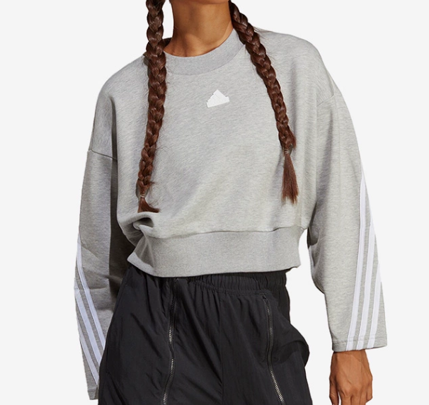 Bluza damska Adidas Future Icons krótka szara - obrazek 2