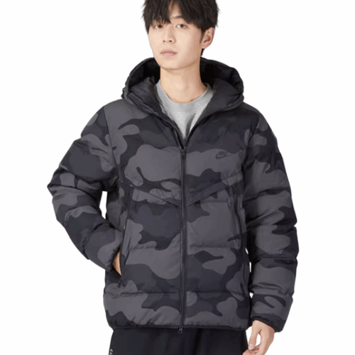 Kurtka Nike Therma Fit zimowa kaptur moro czarna