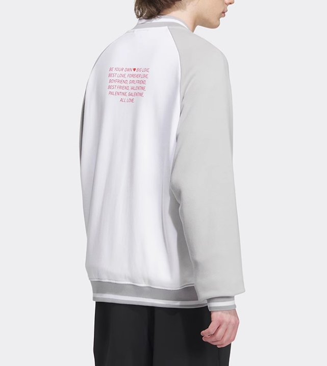 Bluza męska Adidas Bomber Jacket white-gray - obrazek 3