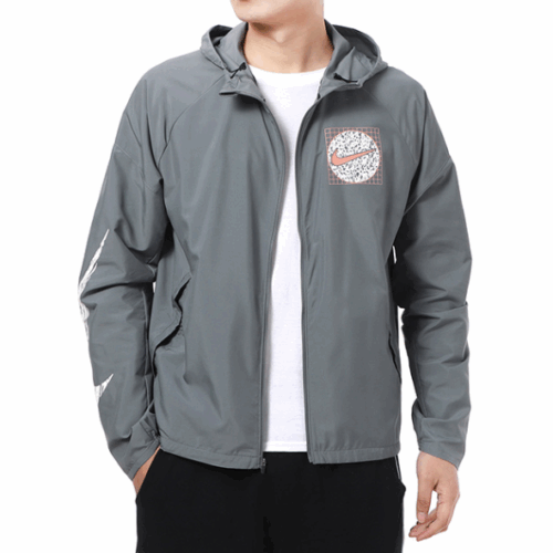 Kurtka Nike Essential Wild Run szara z kapturem