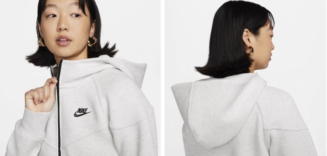 Bluza damska Nike NSW Tech Fleece szara - obrazek 3