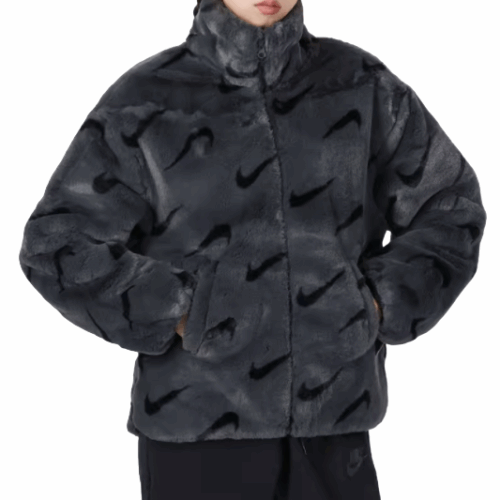 Kurtka polar damski Nike NSW z futrem