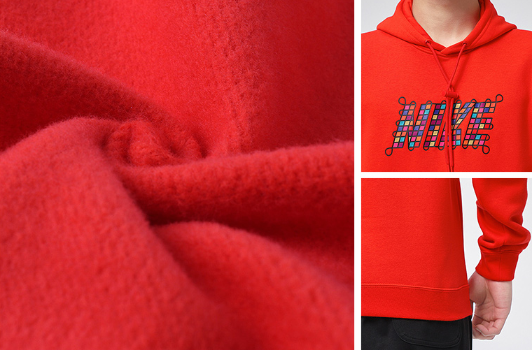 Bluza Nike mozaika czerwona z kapturem - obrazek 5